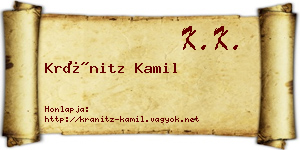Kránitz Kamil névjegykártya